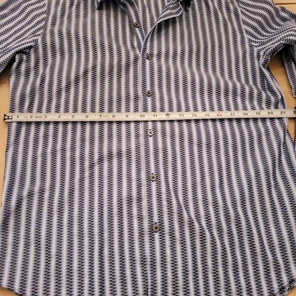 7 Diamonds Designer Long Sleeve Button Down Men's Shirt, purple and blues Size L - Picture 7 of 10
